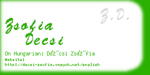 zsofia decsi business card